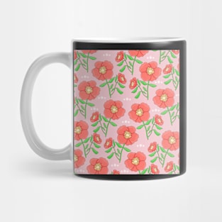 Pink background with flowers Mug